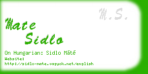 mate sidlo business card